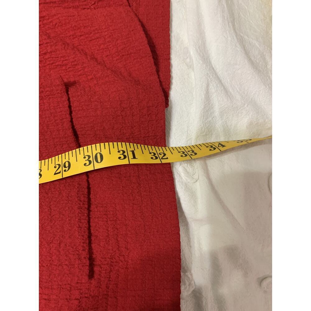 Ali Miles Red Collared Vest XL Button and zip pockets Lagenlook Art to Wear - Picture 5 of 10